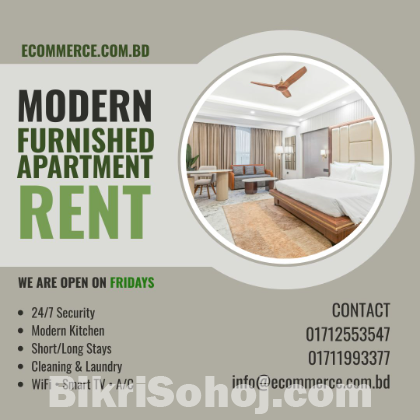 Modern Furnished 3-Bedroom Flat Rent in Bashundhara R/A